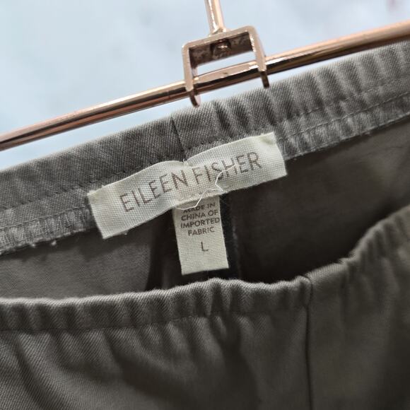Eileen Fisher Pants Womens Large Tan Khaki Stretch Pull On High Rise Organic - Picture 3 of 11
